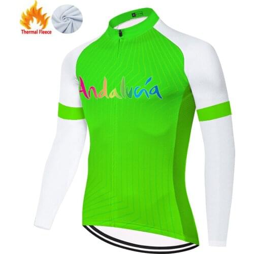 Andalucia Winter Thermal Fleece Masculina Malliot 2021 Divise Uomo Maillot Mallots Camiseta Jersey Ciclismo Hombre Ciclismo