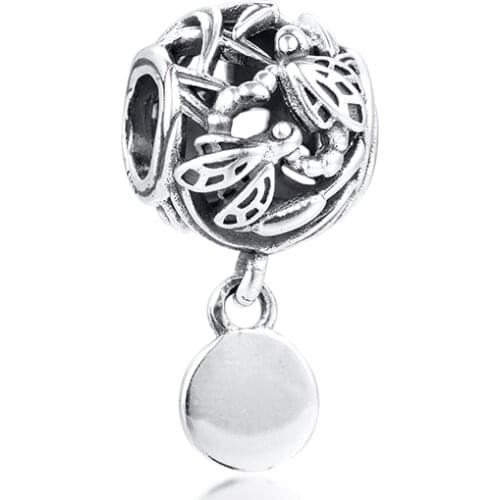 Beads For Jewelry Making Openwork Dragonfly Love Charm Sterling Silver Jewelry Fashion Charms Fits Original Silver Bracelets