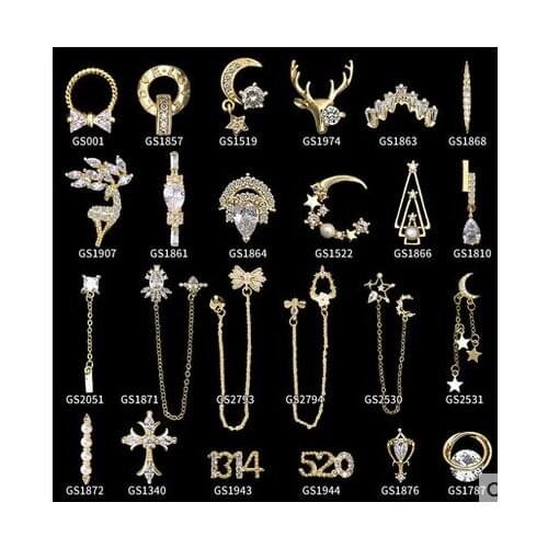 5 pcs Nail diamond manicure Rhinestone Jewelry popular super flash new diamond pendant chain luxury decoration