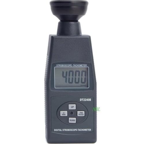 Digital Control Adjust Flash Frequency Stroboscope Tachometer Meter Range 600~40000RPM High Accuracy 0.05% LCD Display DT2240B