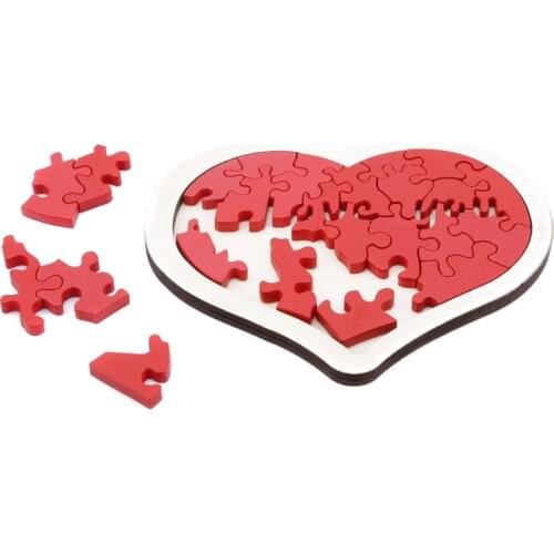 Baby Boys Heart-shaped Wooden Puzzle Animal Educational Developmental Baby Kid Training Toy Educational Toy Gift For Baby