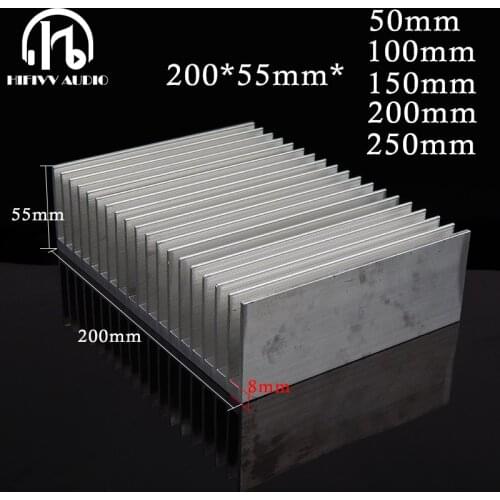 DIY radiator Aluminum heatsink for amplifier Electronic heat dissipation cooling cooler 200*55mm heat sink