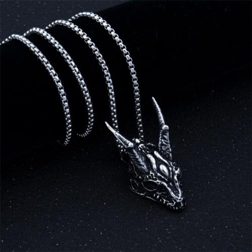 2021 Sheep Head Stainless Steel Long Necklace Women Silver Color Mens Necklaces Jewelry Gothic Accessories Gifts Chains For Men