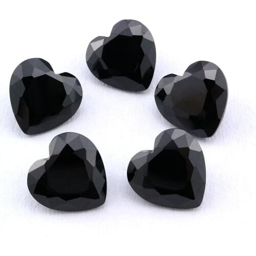 1Pcs 4-8MM Heart Black Spinel Faceted Cut Loose Gemstone Natural Semi Precious Stone DIY Jewelry Supplies 4130011