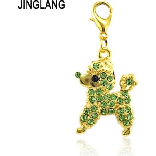 JINGLANG Dog DIY Pendant Jewelry Findings Color Charms Handmade Necklace Girls Kids Accessories12 Pieces