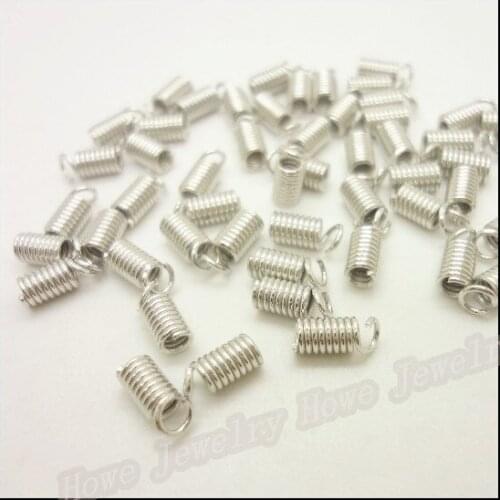 Hot! 850pcs fashion jewelry white K spring clasp spring head 3.2*7mm DIY accessories