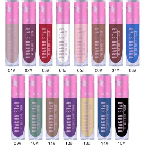 15 Color Matte Lipstick Lips Make Up Waterproof Velvet Bite Lip Stick Shimmer Stars Lip Color Metal Color Matt Long Lasting kit