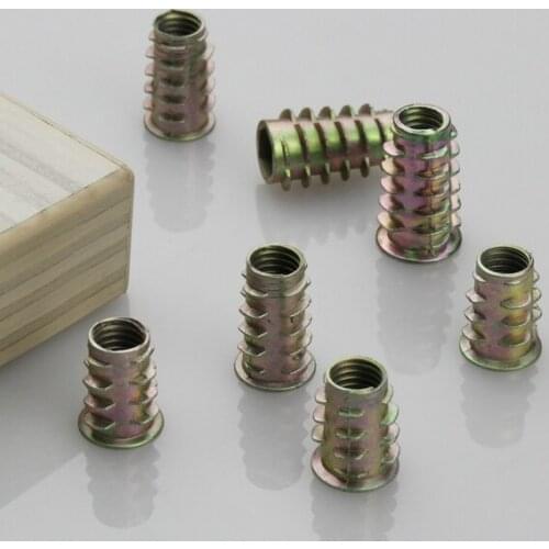 M4 x 8 10 15mm Zinc Alloy Furniture Hex Drive Head Nut Wood Insert pre embedded Insert nut wood plate bolt chair bed connector