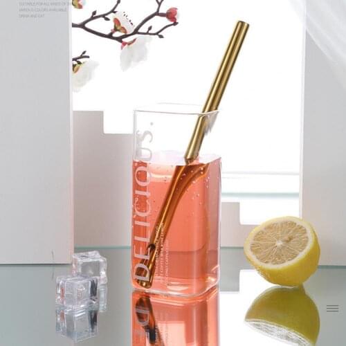 Metal Reusable Drinking Straw Eco-friendly 2 in 1 Function Stainless Steel Colorful Drinking Water Straw for Home Bar Party Acce