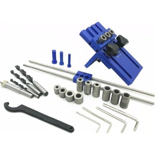 Milda Woodworking tool 3 in 1 Drilling locator drilling guide kit DIY Woodworking Joinery High Precision Dowel Jigs Kit