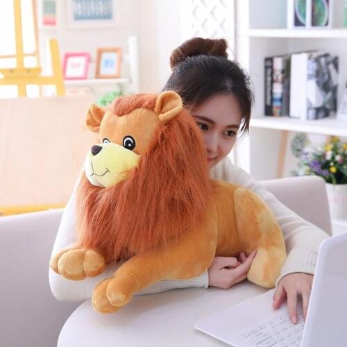 25-50cm Cute Real Life Lion Plush Toys Stuffed Animal Dolls Soft Simulation Lion Pillow Children Kids Birthday Gift High Quality