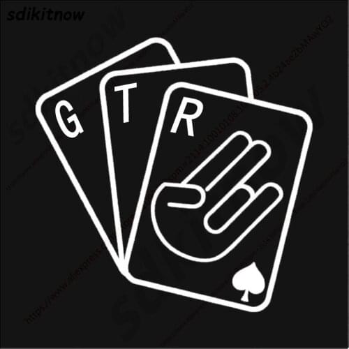 Fashion Poker Card Car Sticker Window GTR Sports Decal Styling For Nissan NISMO Racing Motorsport Decor Decal Car Accessories