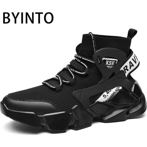 High Top Men Basketball Shoes Breathable Mesh Chunky Sneakers Male Sport Socks Footwear Basket Ball Boots Hommes Tenis Masculino