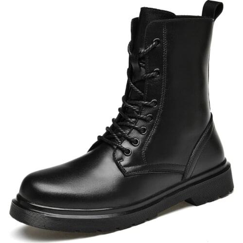 Men Boots Fashion Men Winter Shoes Genuine Leather Warm Winter Sneakers Male Fur Plush Warm Snow Boots Large Size 46