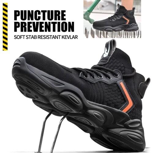 Indestructible Fashion Sports Hiking Shoes Labor Insurance Shoes Mens Puncture-Proof Lightweight Breathable Safety Work Shoes