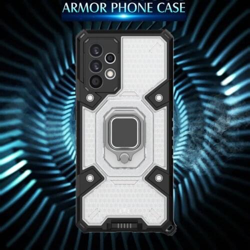 ShockProof Armor Ring Case Funda For Samsung Galaxy A52 A71 A42 A12 A02S Transparent Protector Shell Impact Bumper Case Cover