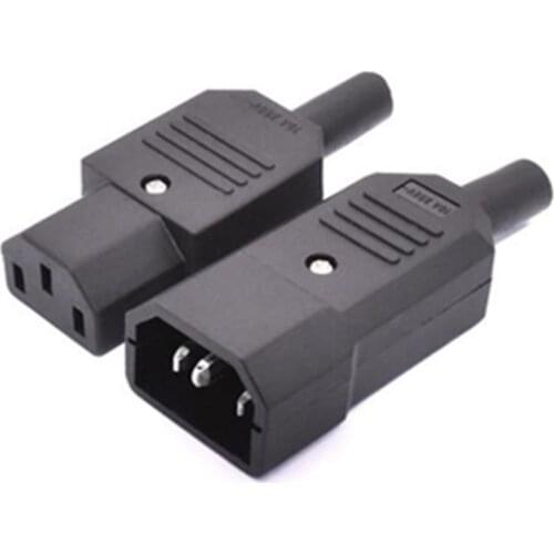 IEC 320 C14 Male Plug to C13 Female Socket PC Computer Electric Car Rice Cooker Power Connector Adapter AC 250V 10A