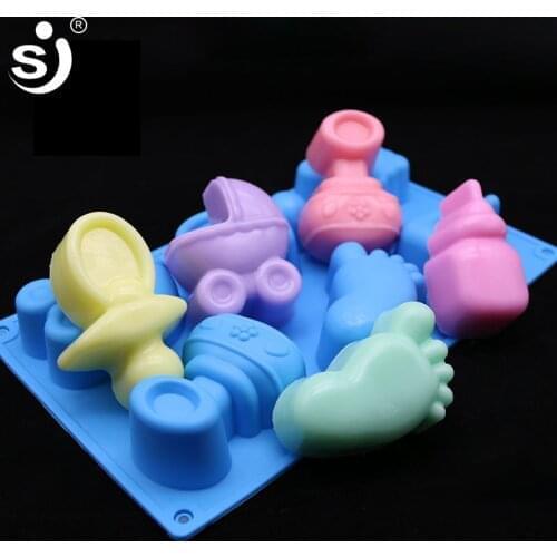 SJ Silicone Molds Ankle Anime Bear Shape Silicone Soap Mold 6 Cavity Not Stick DIY Craft Soap Handmade Molds