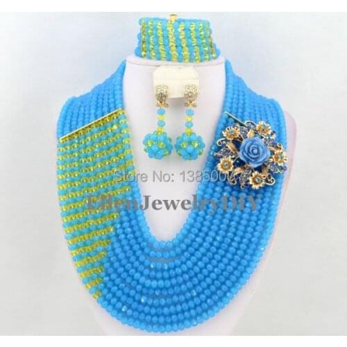 Stylish African Jewelry Sets African Crystal Beads Jewelry Set for Wedding W6852