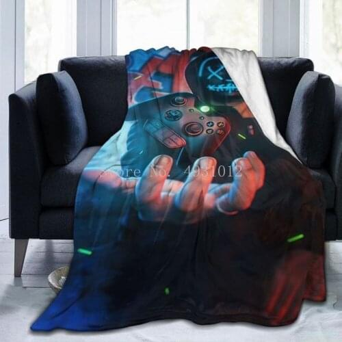 Super Cool Gamer Handle Super Soft Blanket Plaid Puzzle Sublimation Cartoon Bedding Flannel Childrens and Adult Bedroom Decor