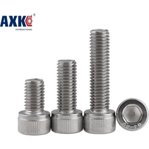 Axk 200pc Din912 M3x18/20/22/25/30/35/40 Screw Stainless Steel A2 Hexagon Hex Socket Head Cap Screws