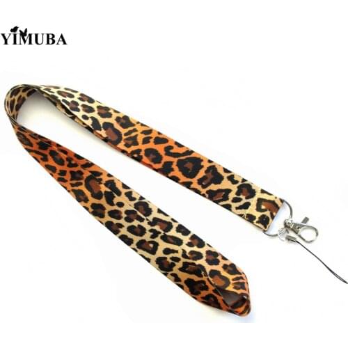 YIMUBA Hippie Leopard Print Key Lanyard ID Badge Holder Keychain Mobile Phone Neck Strap Anti-lost Camera Hang Rope with Keyring