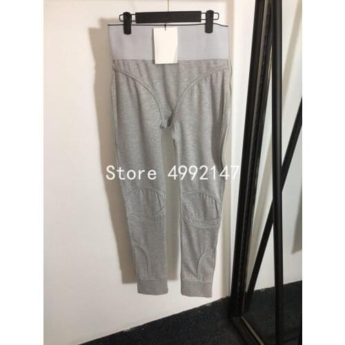 2021 New sexy elastic high waist slim leggings women letters printed webbing yoga sports leggings grey black y652