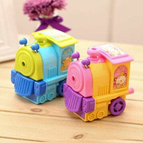 0622 1 Pc ABS Plastic Pencil Sharpeners For Students Cartoon Train 138x80x116mm Mechanical Pencil Cutting Machine