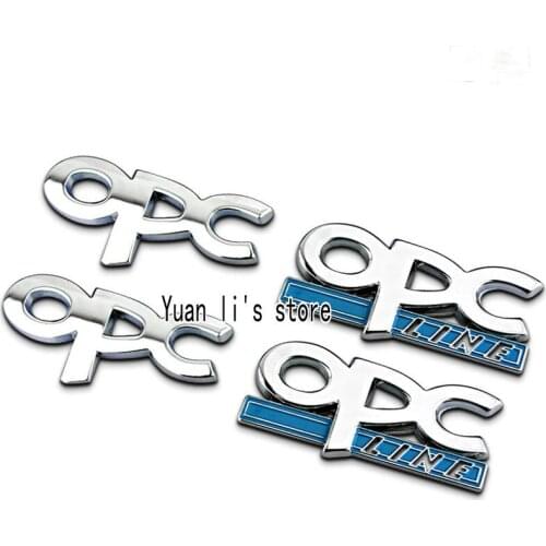 1 Pcs OPC line letter car emblem Chrome ABS Boot opc Badges Emblem Sticker metal grill car emblem badge Car Styling