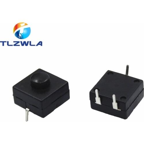 100PCS Double Row Vertical LED Flashlight Switch 3Pins ON-ON-OFF 12*12 213BS
