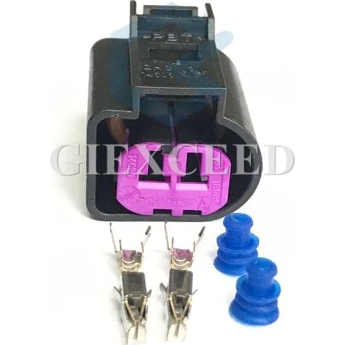 2 Sets 2 Pin 1J0973772 Female Waterproof Engine Speaker Housing Auto Generator Plug Socket For VW Magotan Sagitar CC