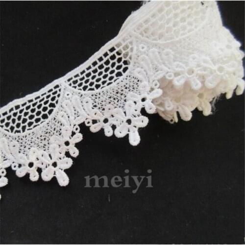 2 yards Cotton Flower Embroidered Lace Trim Fabric Lace Ribbon Handmade DIY Sewing Supplies Craft For Costume Clothes Decoration