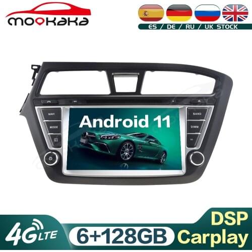 For Hyundai I20 2014- 2017 Android 11 6G+128GB Car Audio Multimedia DVD Player GPS Navigation Audio Stereo Head Unit Carplay DSP