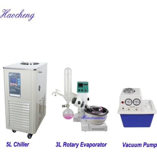 Free shipping,Factory Sale Short Distillation Ket Rotary Evaporator,Chiller and Vacuum Pump