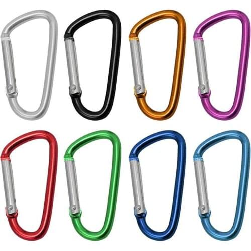 D Clip Carabiner Snap Spring Clasp Hook Keyring Camping Carabina Small Karabiner Locking Carabiner Clip Snap Hook Keyring