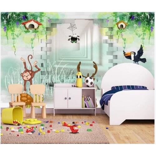 Custom photo wallpaper for walls 3 d murals Beautiful Cartoon animal park childrens room kids room wall papers home decoration