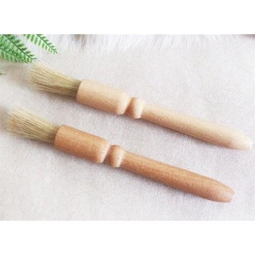 Hot 300pcs/lot Coffee brush Coffee Grinder machine Cleaning Brush Wood Handle Natural Bristles Wood Dusting brush