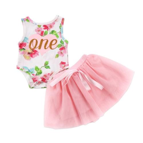 Citgeett Summer Xmas Newborn Baby Girls Princess Floral Romper Tulle Tutu Dress Outfits Skirts Set Gift Baby Clothing
