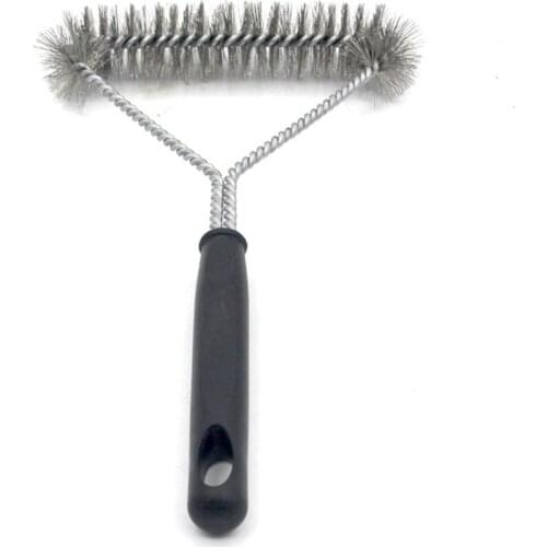 Kitchen Accessories BBQ Grill Barbecue Kit Cleaning Brush Stainless Steel Cooking Tools Wire Bristles Triangle Cleaning Brushes