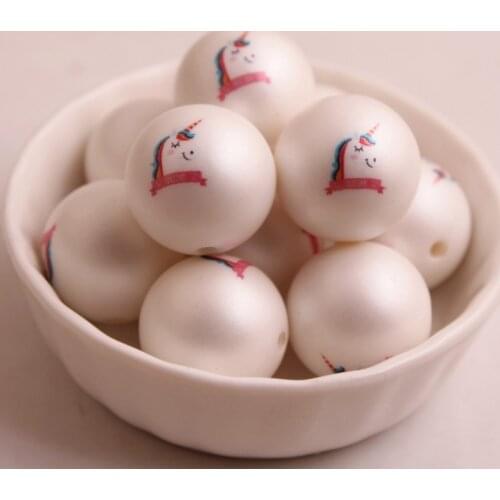 Kwoi Vita New Custom Design 20MM 100pcs Chunky Acrylic Print Animal Beads for Kids Necklace Jewelry