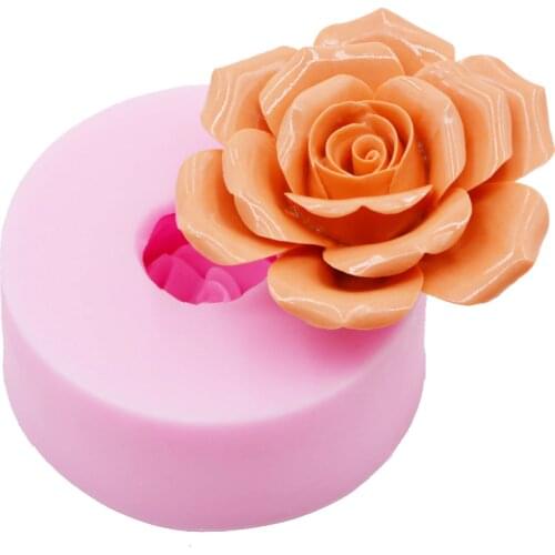 New 3D Flower Soap Mold Rose Fondant Cake Silicone Mold DIY Chocolate&Birthday Cake Baking Tools Scented Candle Mold