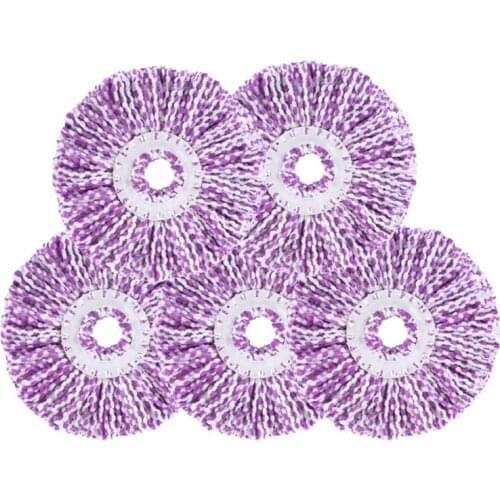 2021 New 5 Pcs Rotating Mop Head Pads Replacement Microfiber Spin Mop Round Head Refills