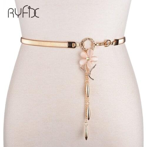 2021 New Womens Lady Fashion Pendant Metal Chain Style Belt Body Chain Diamond goldfish pendant waist chain metal belt BL378