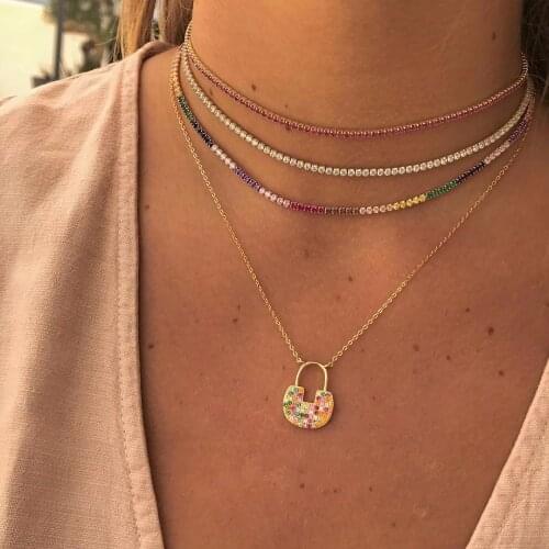 2021 new arrived spring new design bright rainbow colorful jewelry choker party gift thin adorable stunning women necklace