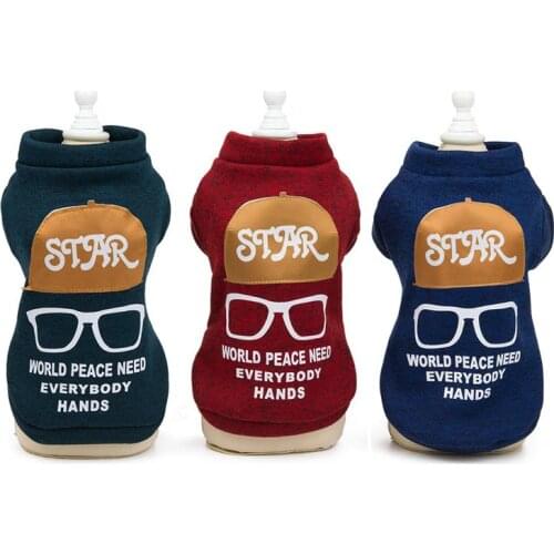 EXCELLENT ELITE SPANKER Pet Dog Clothes Autumn and Winter Dog Harness Teddy Dogs Clothes Glasses Sweater Dog Vest