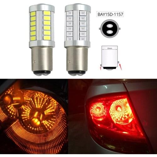 P21 Car LED Signal Light BAY15D 1156 1157 5630 33SMD Auto LED Tail Lamp Car Universal Brake Reverse Lights Red White Bulb