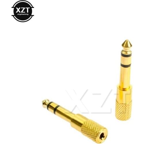 10 pcs Jack 6.35 mm Male Plug to 3.5 mm Female Connector Adapter Headphone Microphone AUX 6.3 6.5 Plug Converter