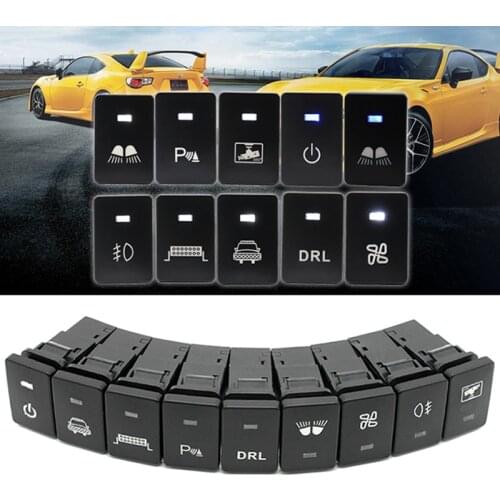 LED Push Button on-off Switch Fog light Push Switch 4 Wire Button Parking Light Power Symbol For Toyota Camry Prius Corolla