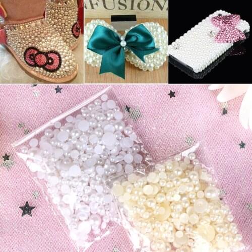 1000PCS Half Round Pearls Mixed Size ABS Imitation Flatback Resin Bead DIY Craft Decoration Fashion Home & Living Accessories