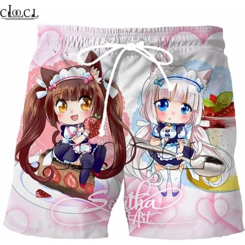 Game Nekopara Shorts Men Women 3D Print Anime Girls Chocolat Vanilla Casual Shorts Harajuku Streetwear Couple Wear Beach Shorts